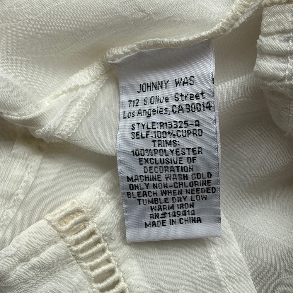 NWT! Retail $295 Johnny Was Ivory Blouse with Colorful Embroidery - Picture 10 of 10
